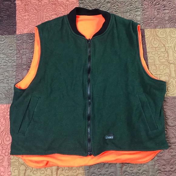 Orange Fleece Hunting Vest 